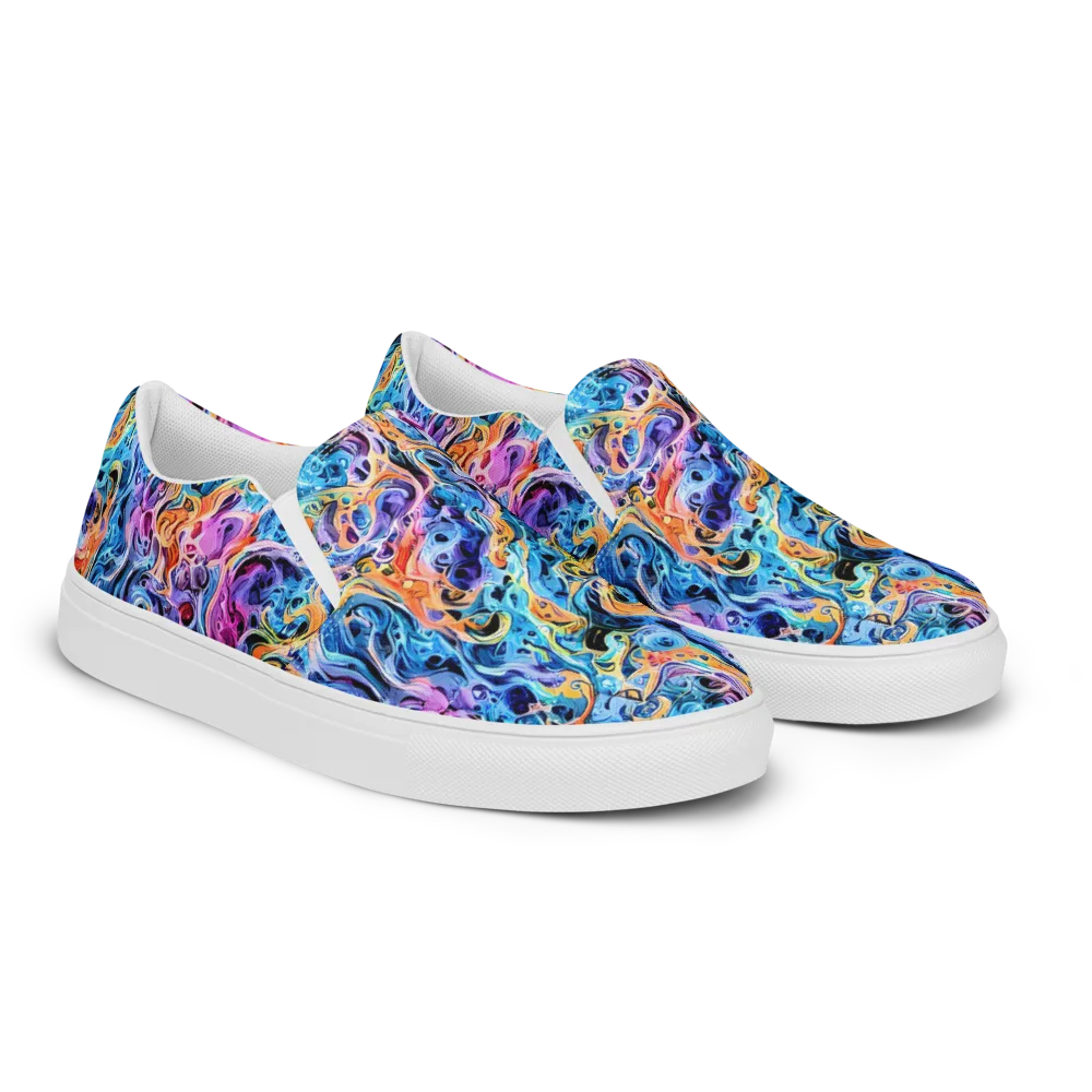 Rococo Vortex on Women's Slip-On Canvas Shoes — Right Front