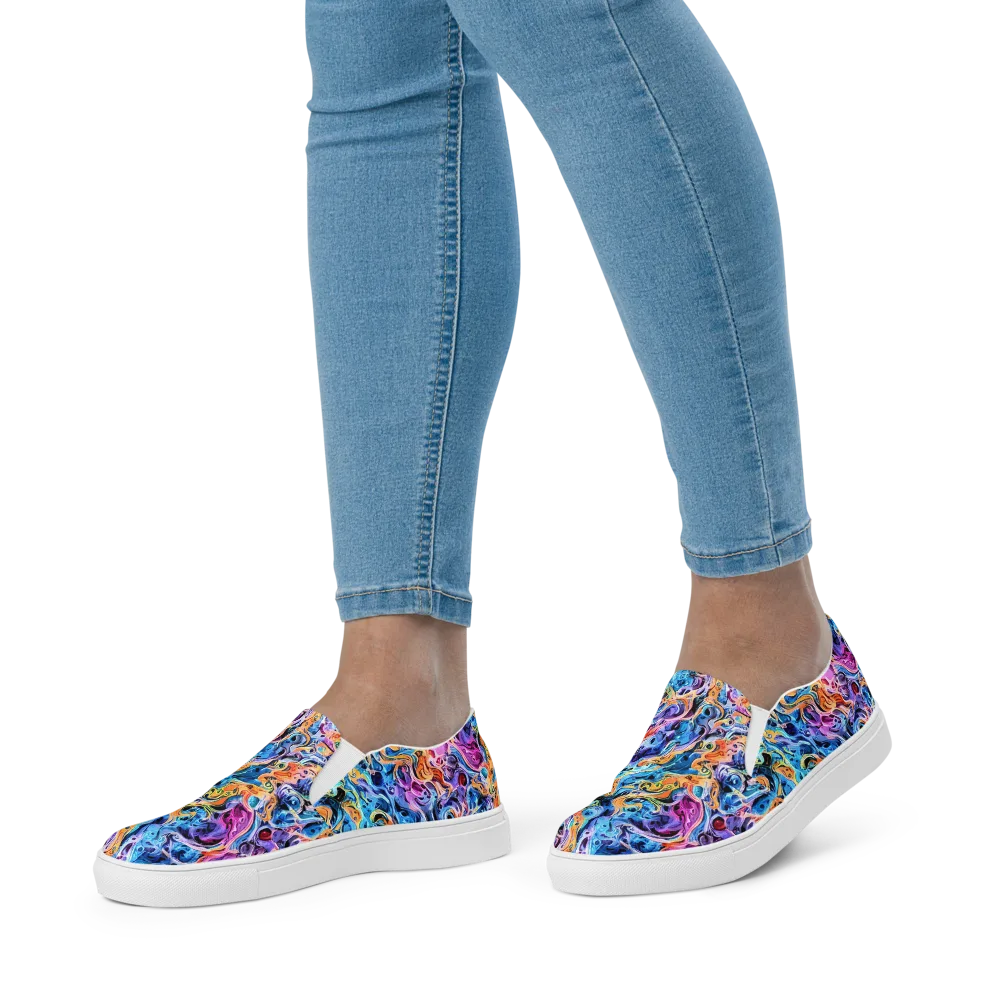 Rococo Vortex on Women's Slip-On Canvas Shoes — Front