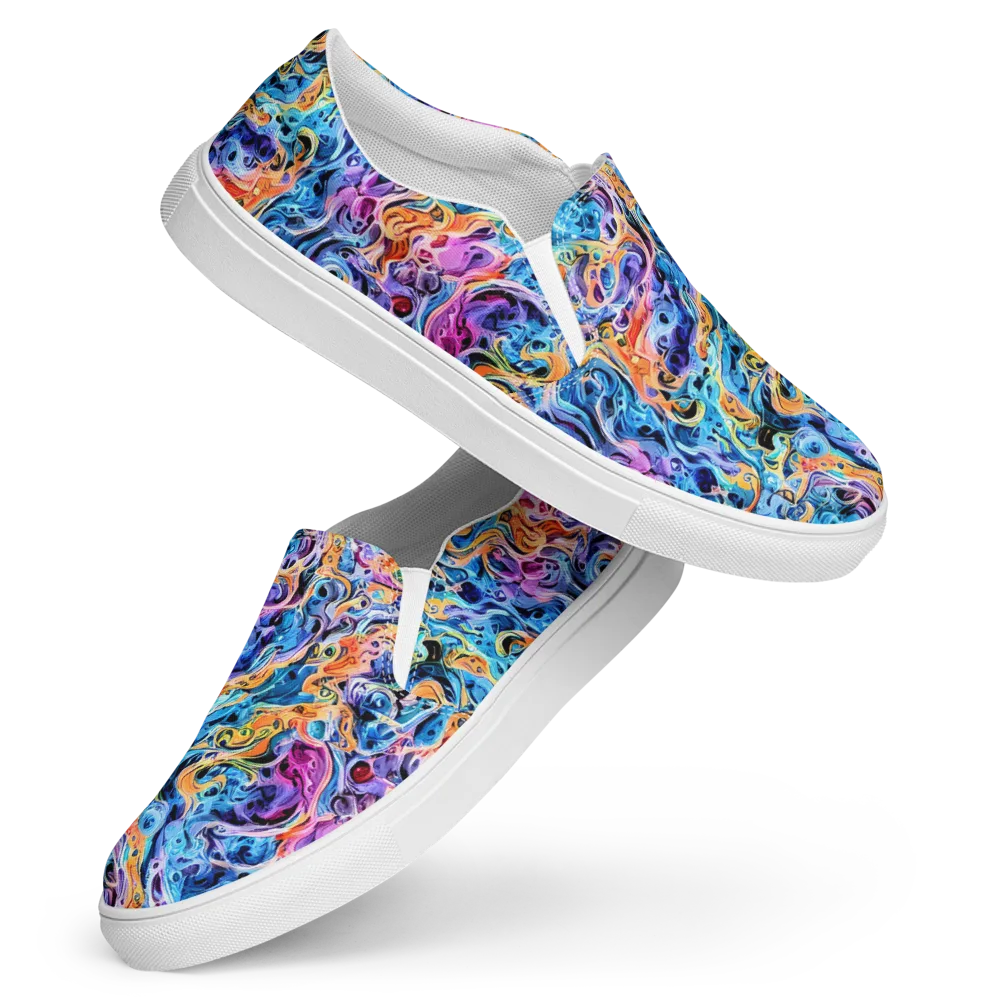Rococo Vortex on Women's Slip-On Canvas Shoes — Front