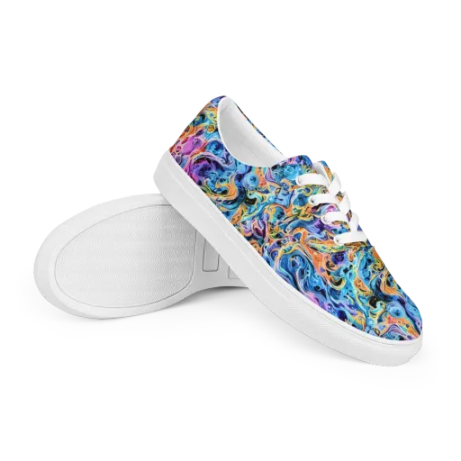 Rococo Vortex on a Men's Lace-Up Canvas Shoes