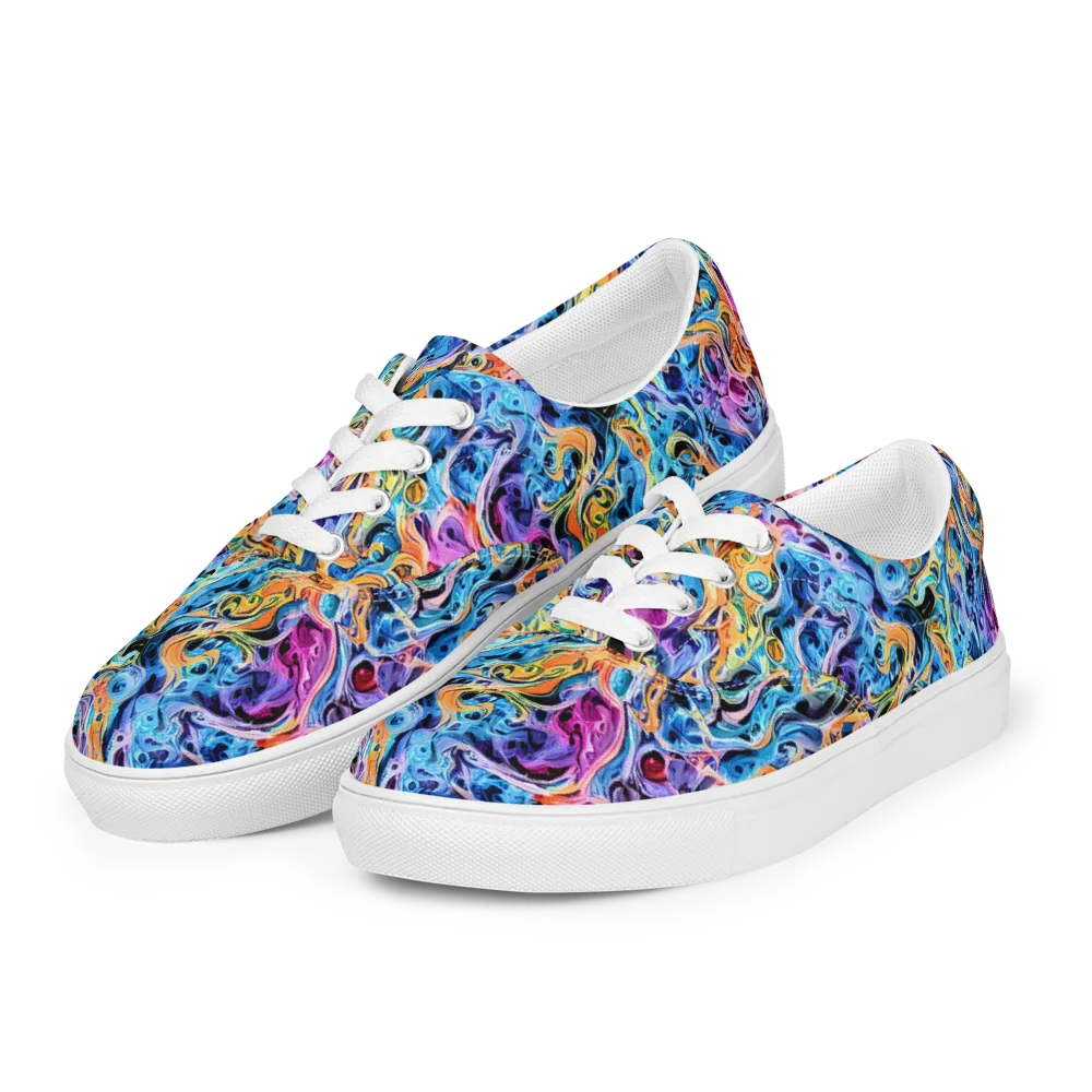 Rococo Vortex on Men's Lace-Up Canvas Shoes — Left Front