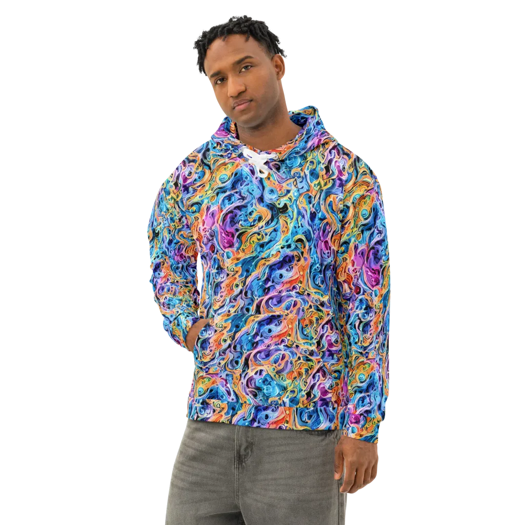 Rococo Vortex on Cotton Hoodie — Left Front