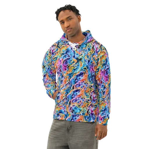 Rococo Vortex on a Cotton Hoodie