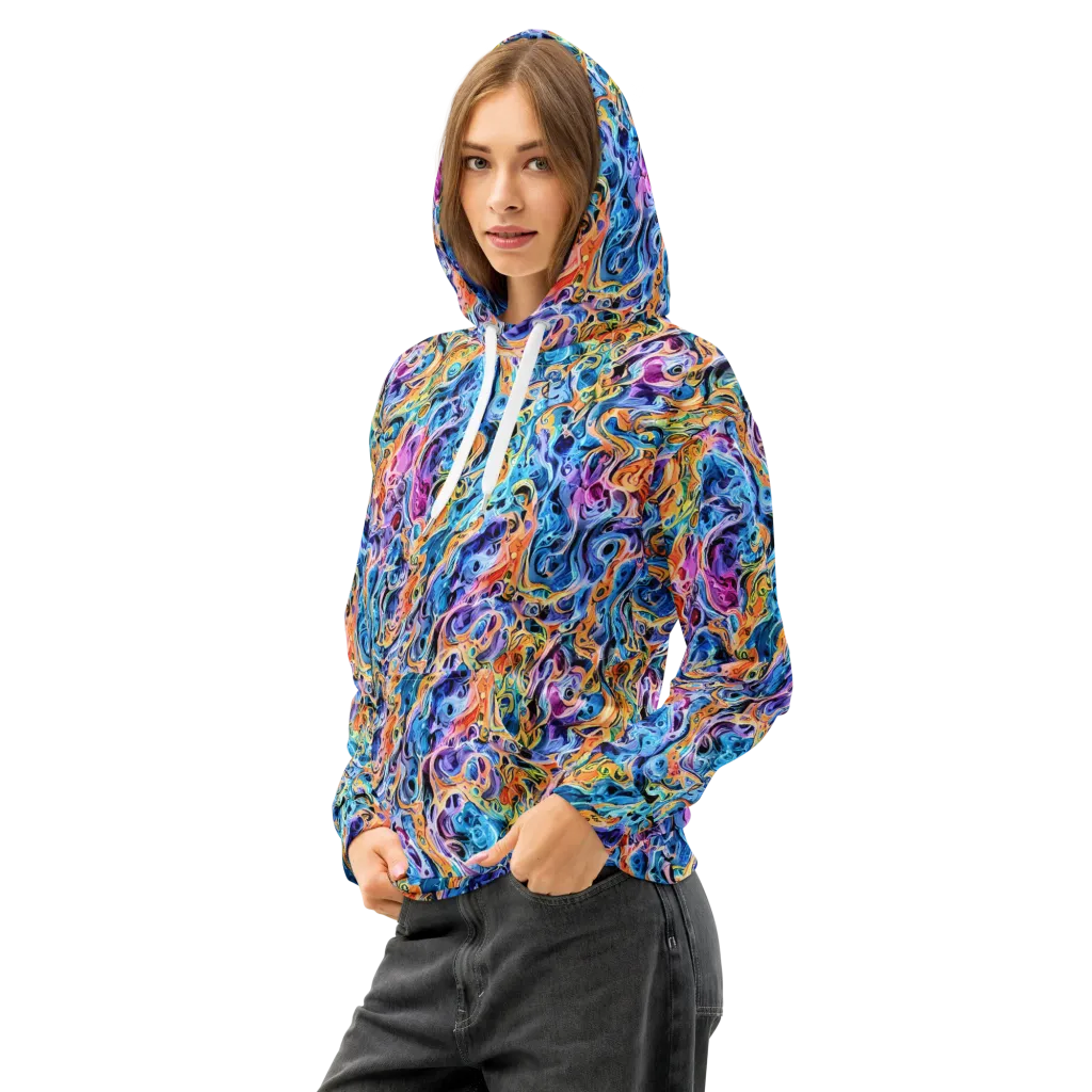Rococo Vortex on Cotton Hoodie — Left Front
