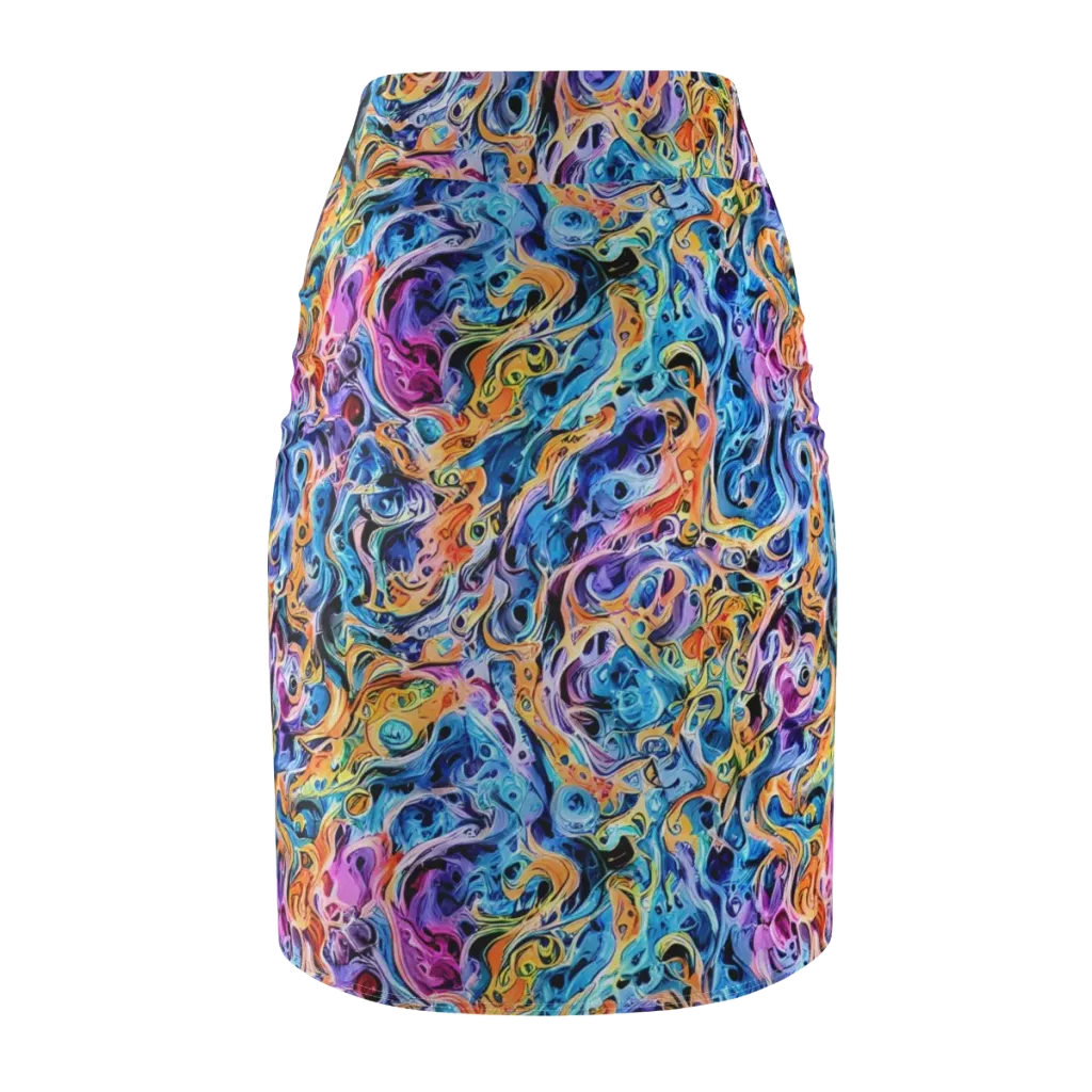 Rococo Vortex on Pencil Skirt — Back