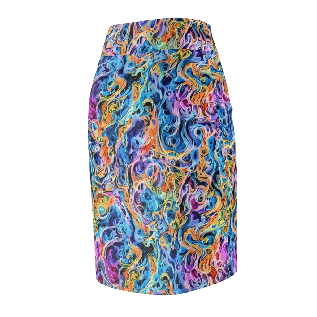 Rococo Vortex on Pencil Skirt — Back Side
