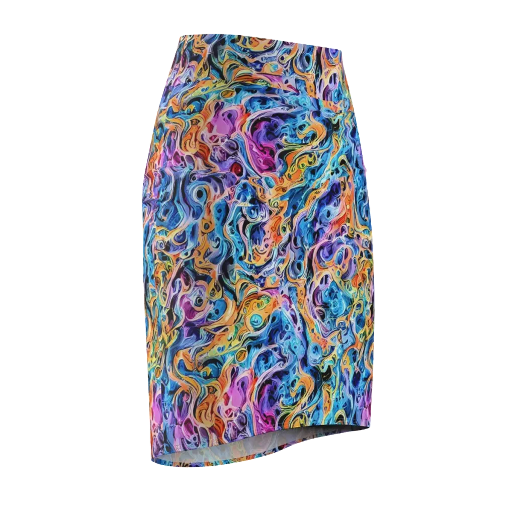 Rococo Vortex on Pencil Skirt — Front Side