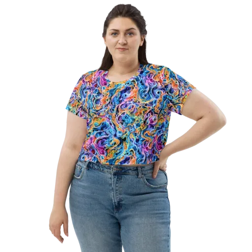 Rococo Vortex on a Crop Tee