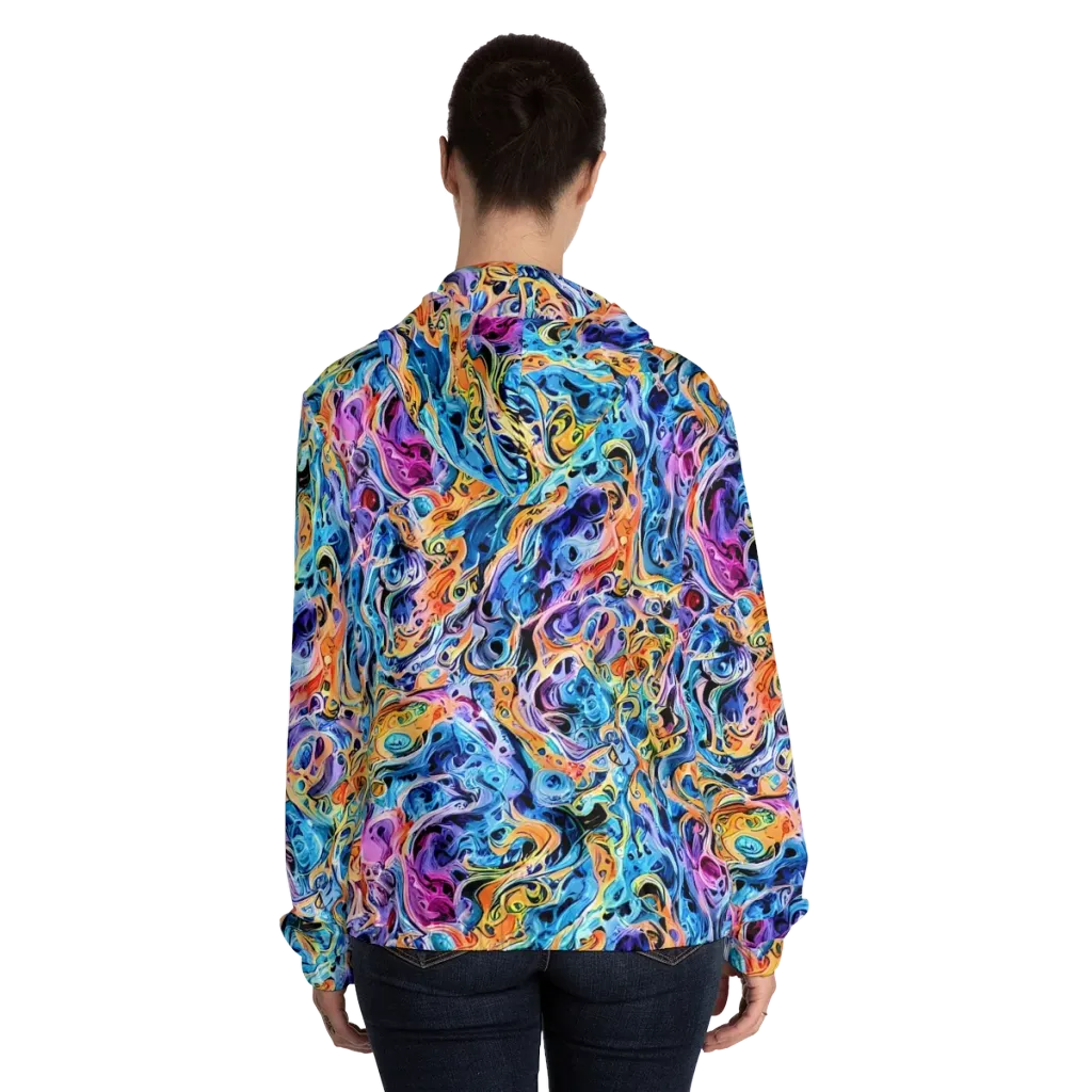 Rococo Vortex on Women's Full-Zip Hoodie — Back On Person