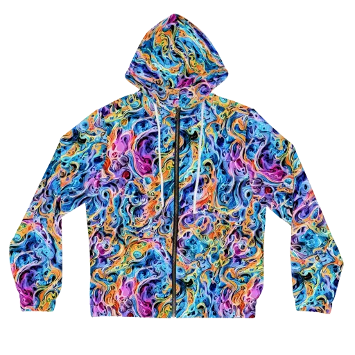 Rococo Vortex on a Women's Full-Zip Hoodie