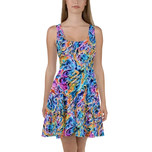 Rococo Vortex on a Skater Dress