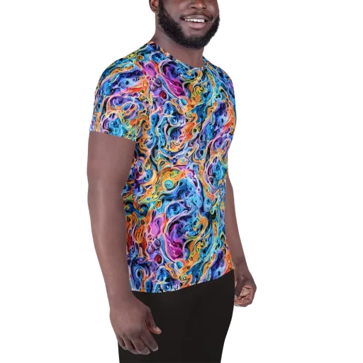 Rococo Vortex on a Men's Athletic T-Shirt