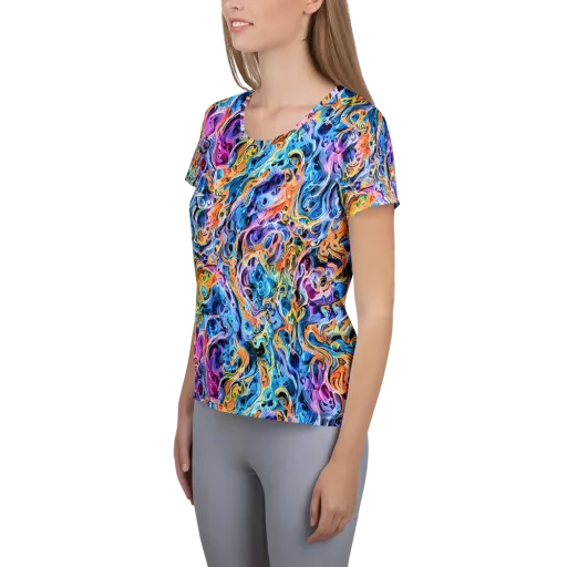 Rococo Vortex on a Women's Athletic T-Shirt