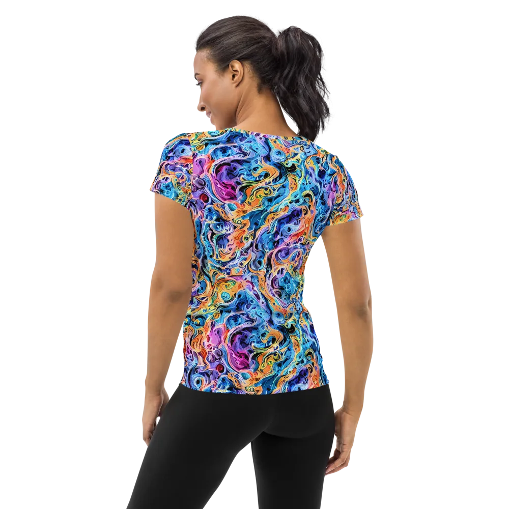 Rococo Vortex on Women's Athletic T-Shirt — Back