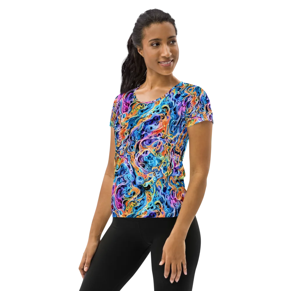 Rococo Vortex on Women's Athletic T-Shirt — Left