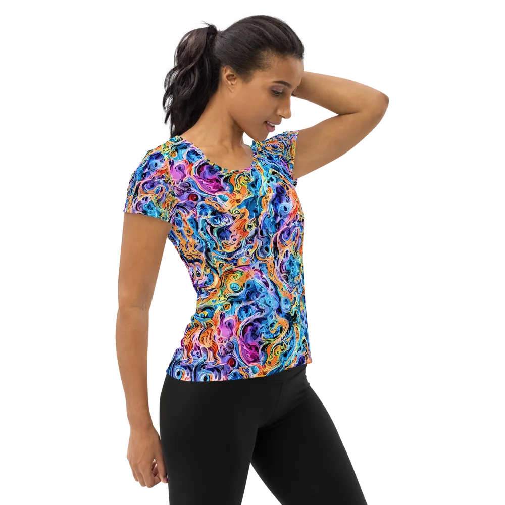 Rococo Vortex on Women's Athletic T-Shirt — Right