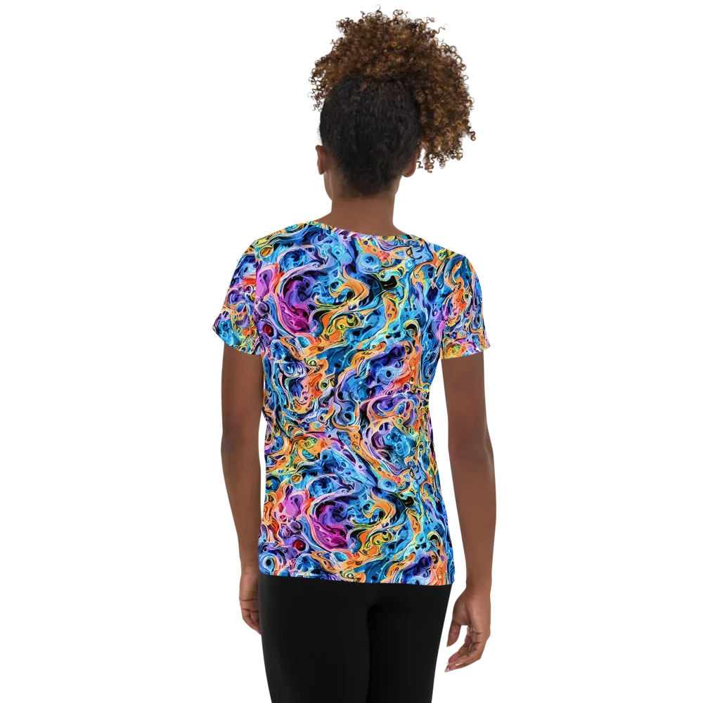 Rococo Vortex on Women's Athletic T-Shirt — Back