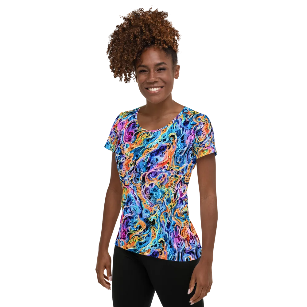 Rococo Vortex on Women's Athletic T-Shirt — Left