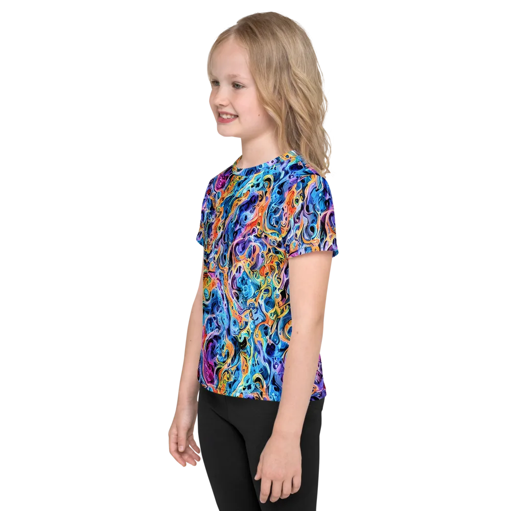 Rococo Vortex on Kids Crew Neck T-Shirt — Left