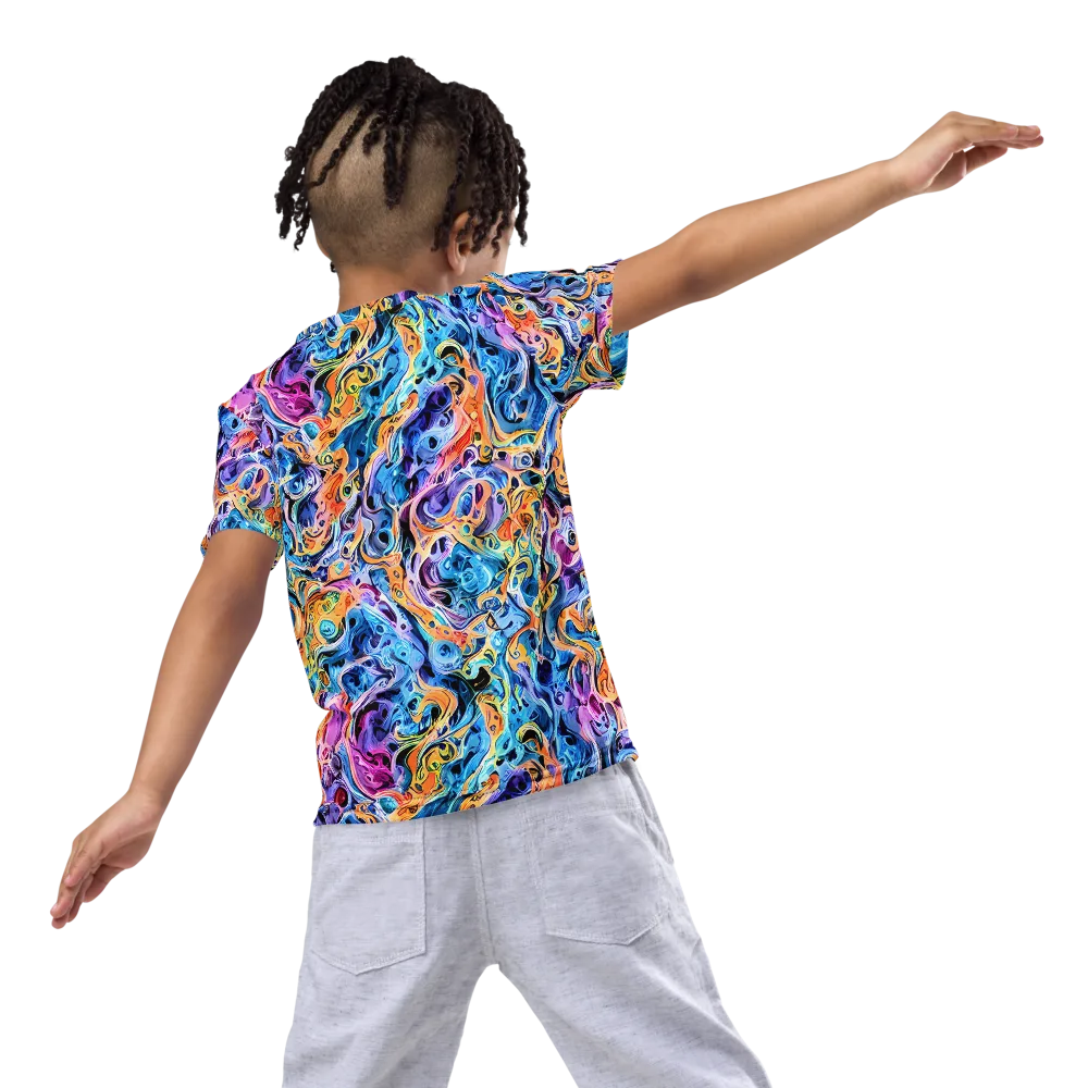 Rococo Vortex on Kids Crew Neck T-Shirt — Back