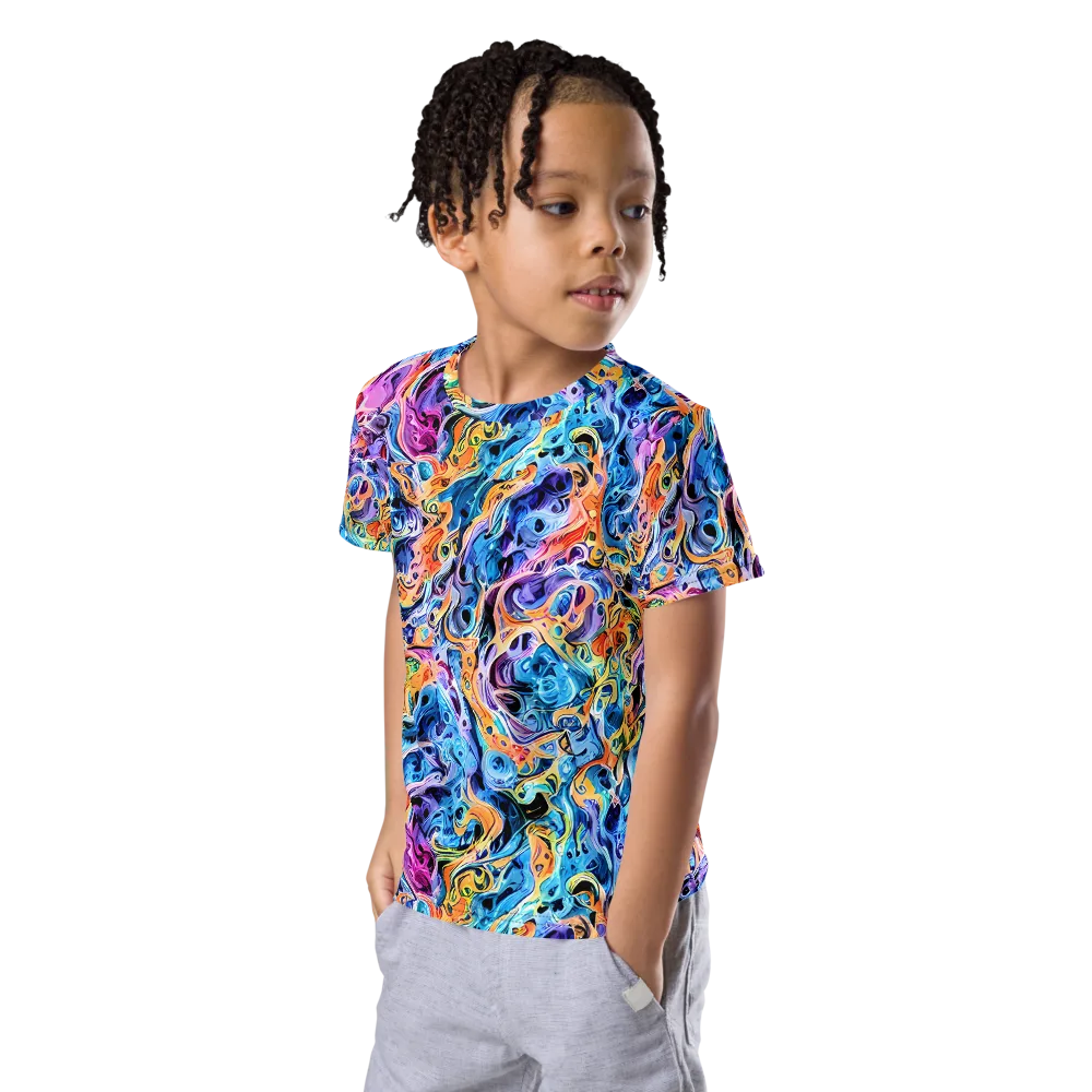 Rococo Vortex on Kids Crew Neck T-Shirt — Left Front