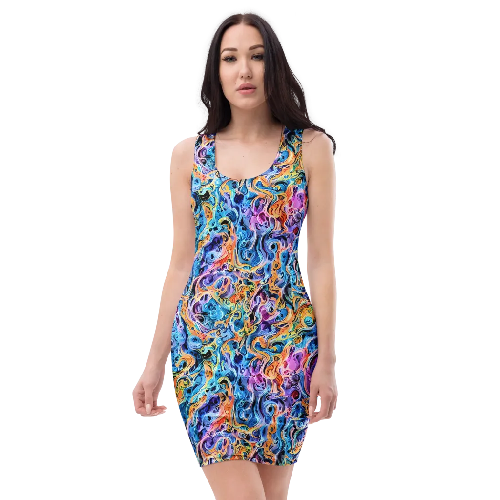 Rococo Vortex on Bodycon Dress — Front