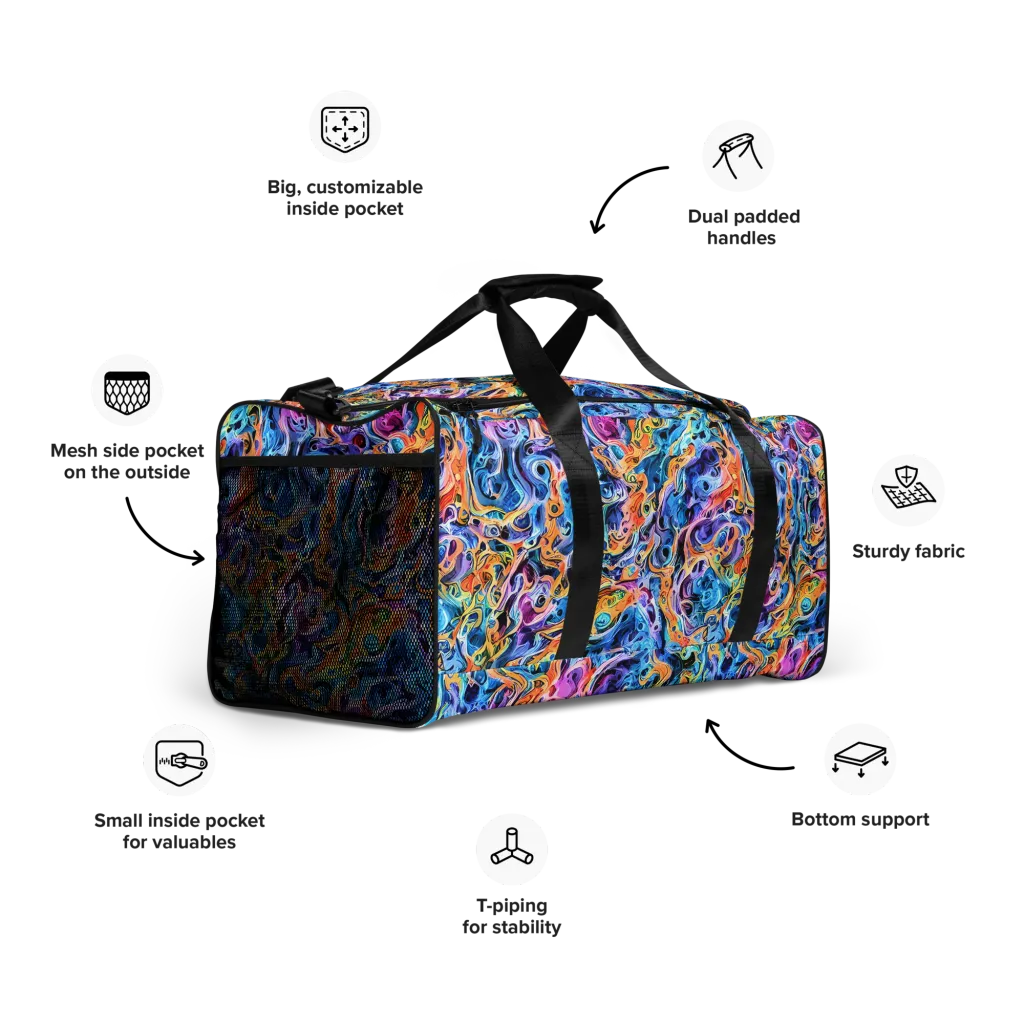 Rococo Vortex on Duffle Bag — Right Front