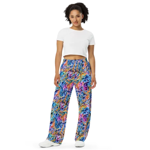 Rococo Vortex on a Wide-Leg Pants