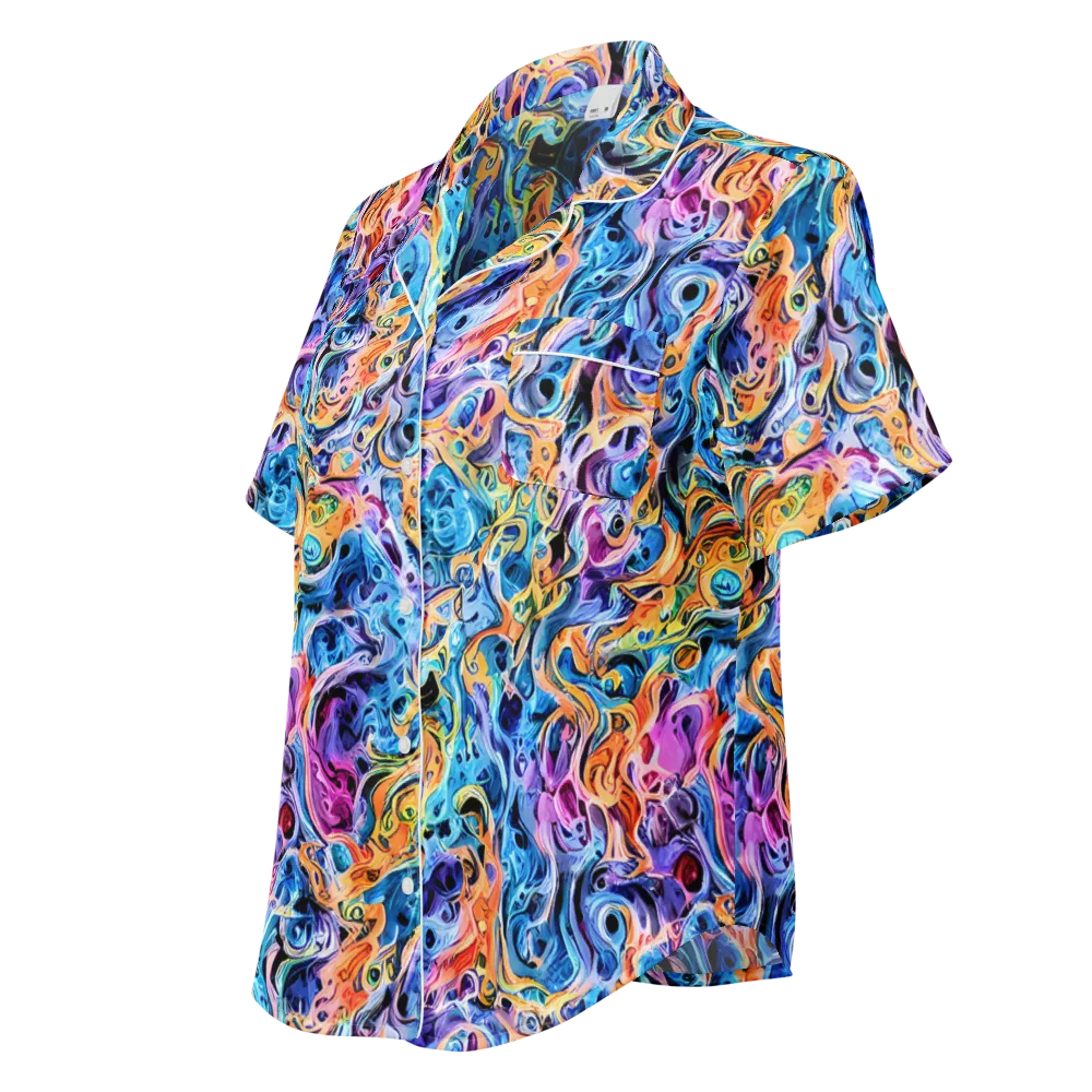 Rococo Vortex on Women's Short Sleeve Pajama Top — Left Front