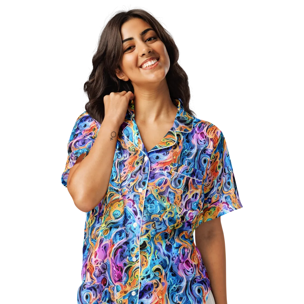 Rococo Vortex on Women's Short Sleeve Pajama Top — Front