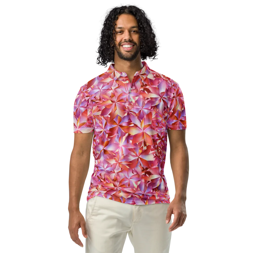 Petal Prism on Men's Slim Fit Polo Shirt — Front
