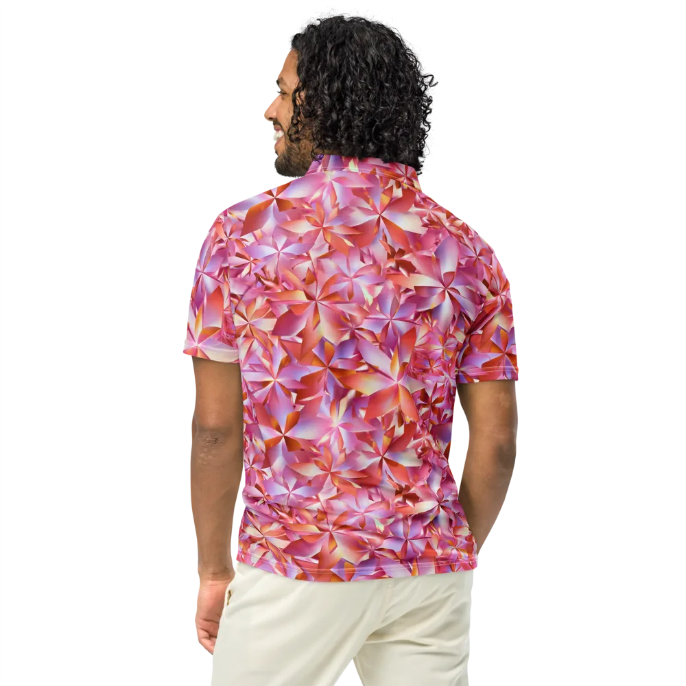 Petal Prism on Men's Slim Fit Polo Shirt — Back