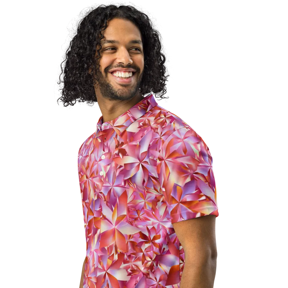 Petal Prism on Men's Slim Fit Polo Shirt — Left Front