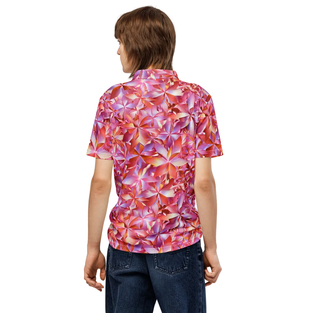 Petal Prism on Men's Slim Fit Polo Shirt — Back