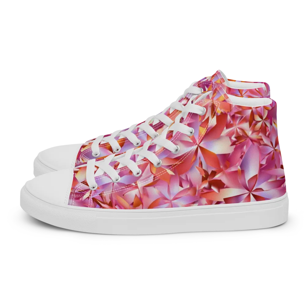 Petal Prism on Men's High Top Canvas Shoes — Left