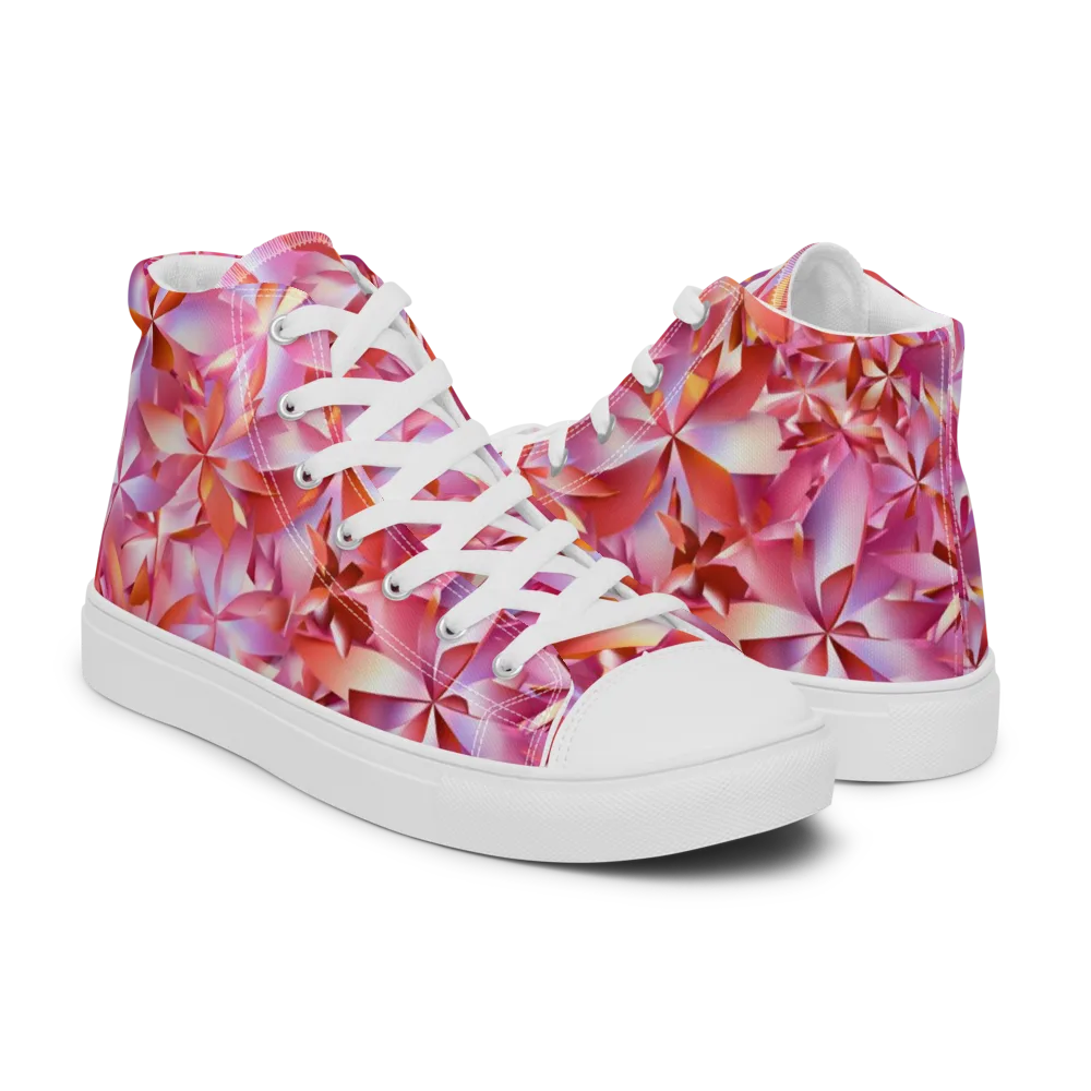 Petal Prism on Men's High Top Canvas Shoes — Right