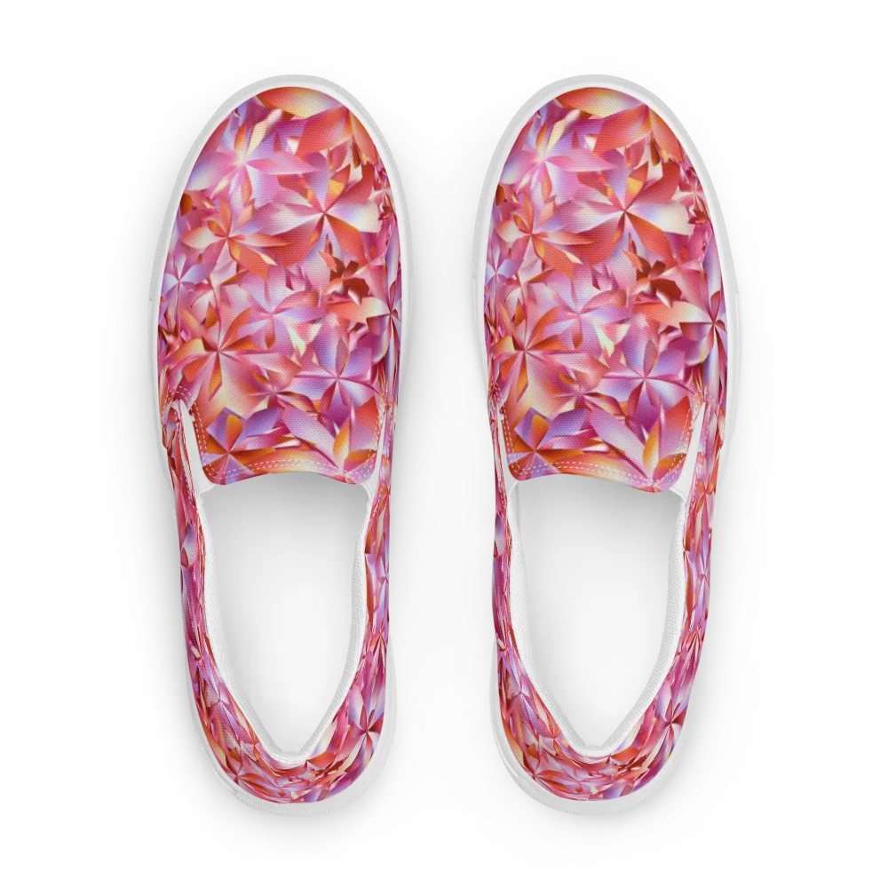 Petal Prism on Men's Slip-On Canvas Shoes — Front