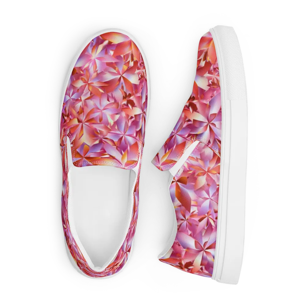 Petal Prism on Men's Slip-On Canvas Shoes — Front