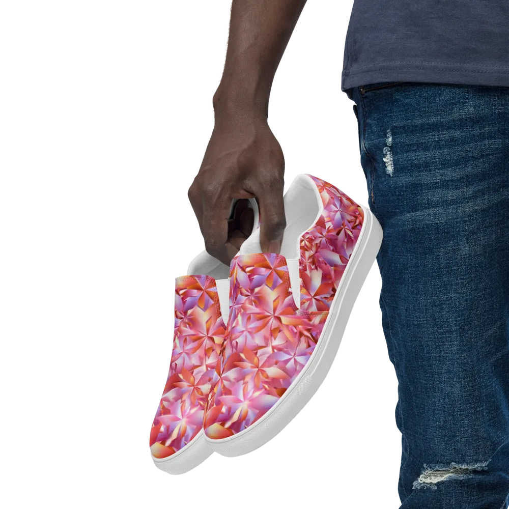 Petal Prism on Men's Slip-On Canvas Shoes — Left Front
