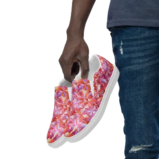 Petal Prism on a Men's Slip-On Canvas Shoes