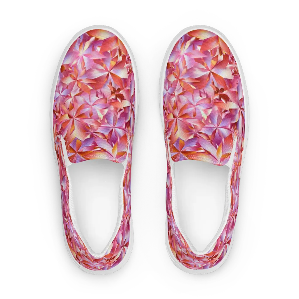 Petal Prism on Women's Slip-On Canvas Shoes — Front