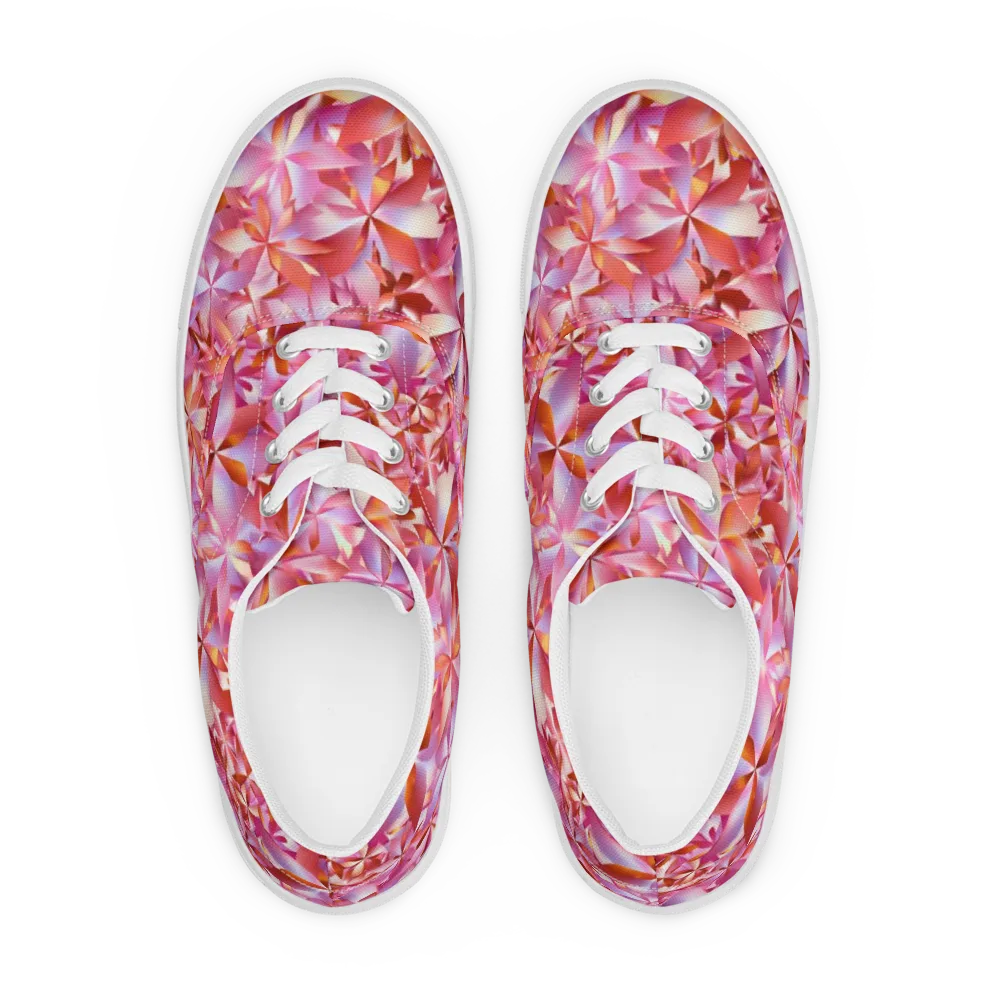 Petal Prism on Men's Lace-Up Canvas Shoes — Front