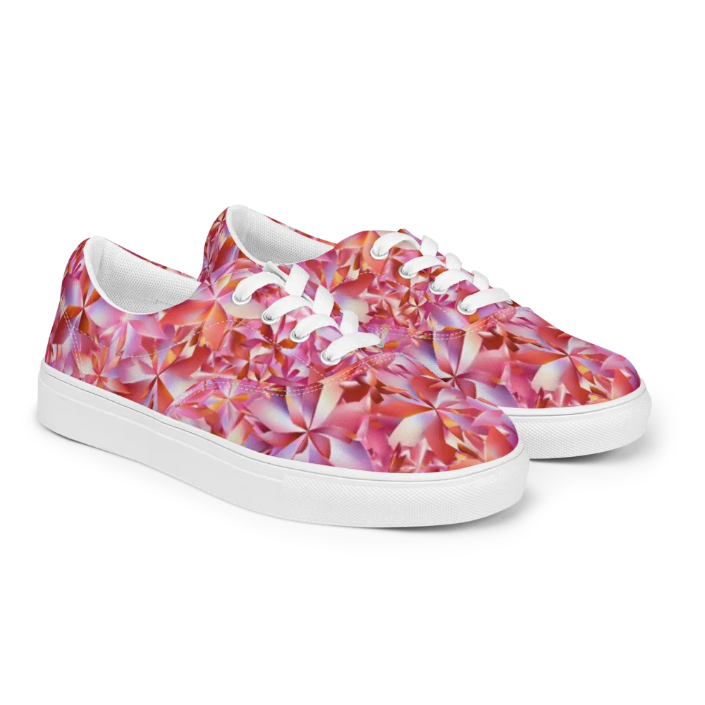 Petal Prism on Men's Lace-Up Canvas Shoes — Right Front