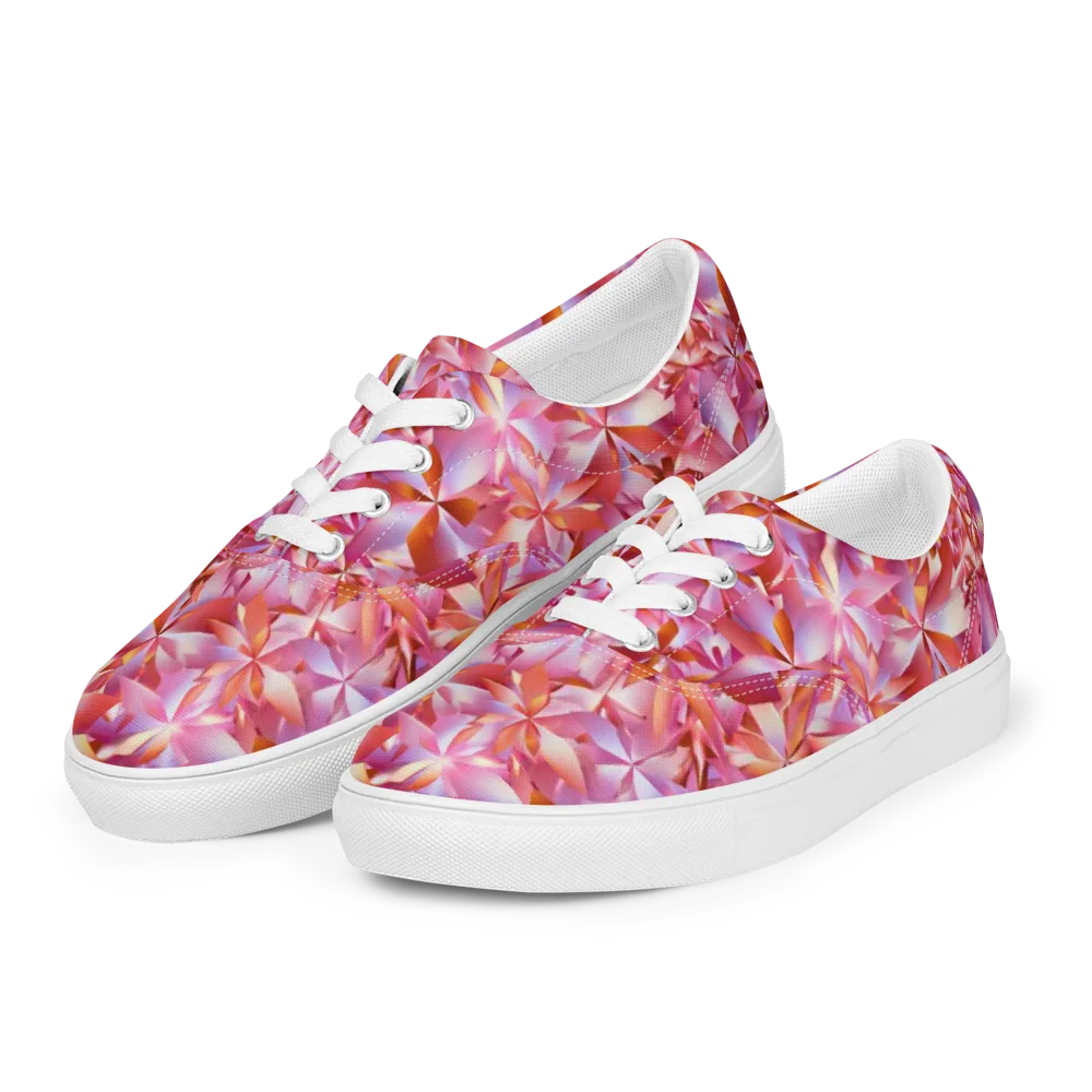 Petal Prism on Men's Lace-Up Canvas Shoes — Left Front