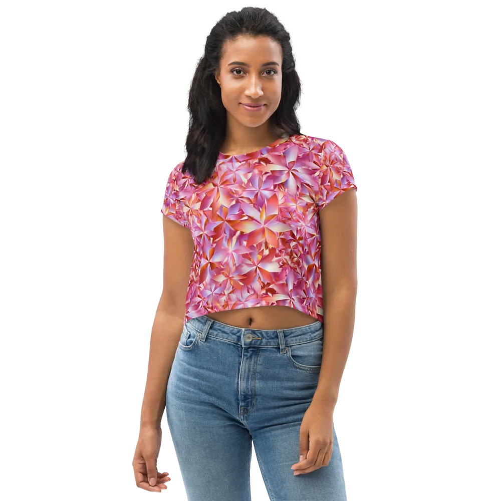 Petal Prism on Crop Tee — Front