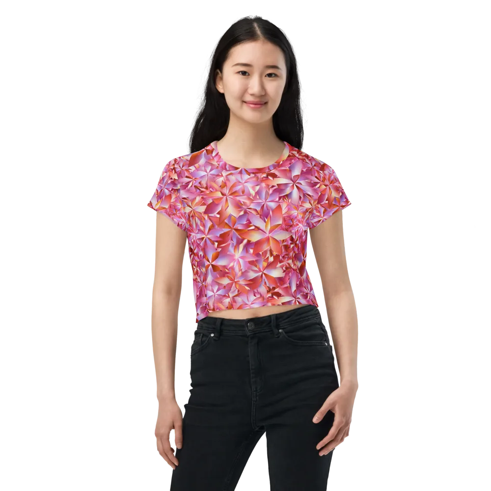 Petal Prism on Crop Tee — Front