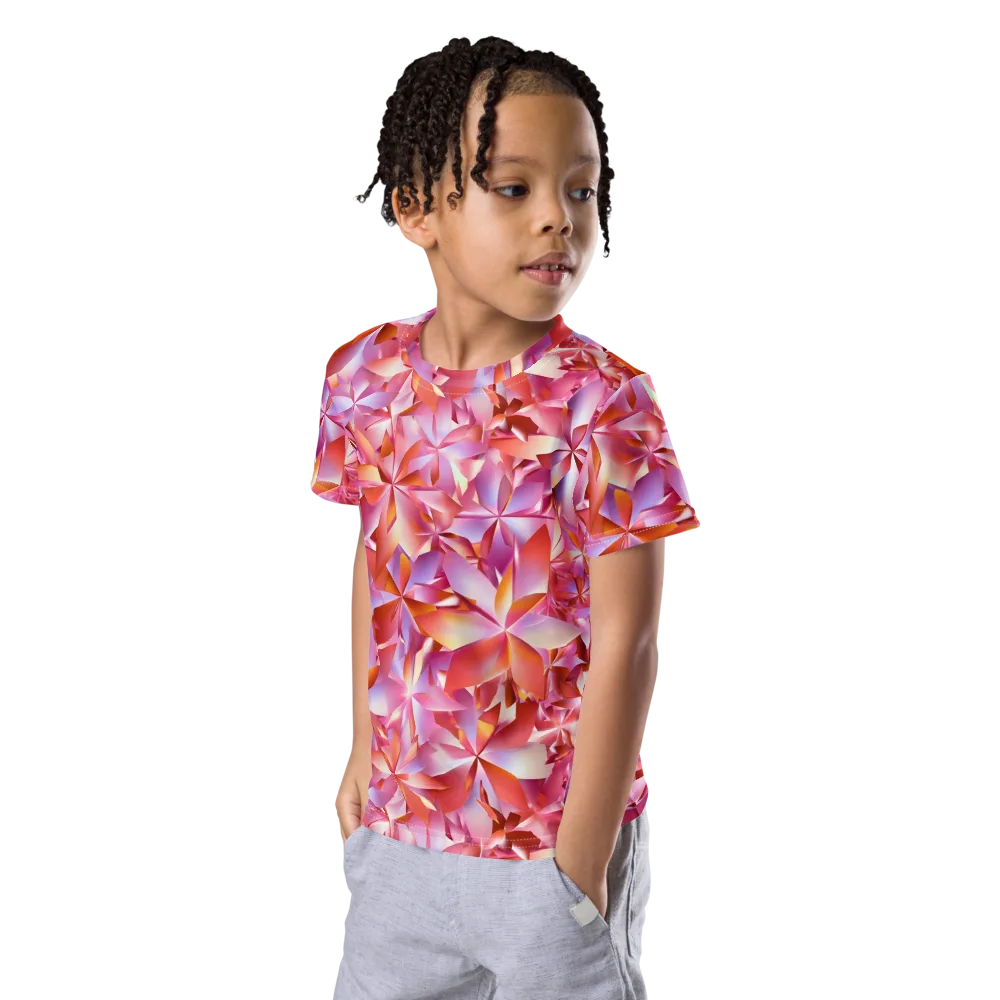 Petal Prism on Kids Crew Neck T-Shirt — Left Front