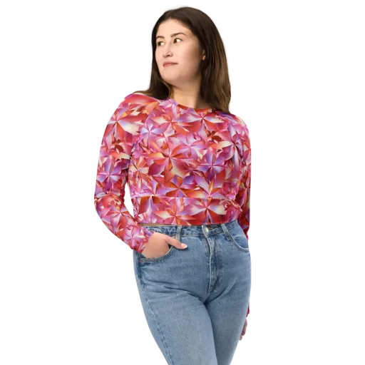 Petal Prism on a Long Sleeve Crop Top