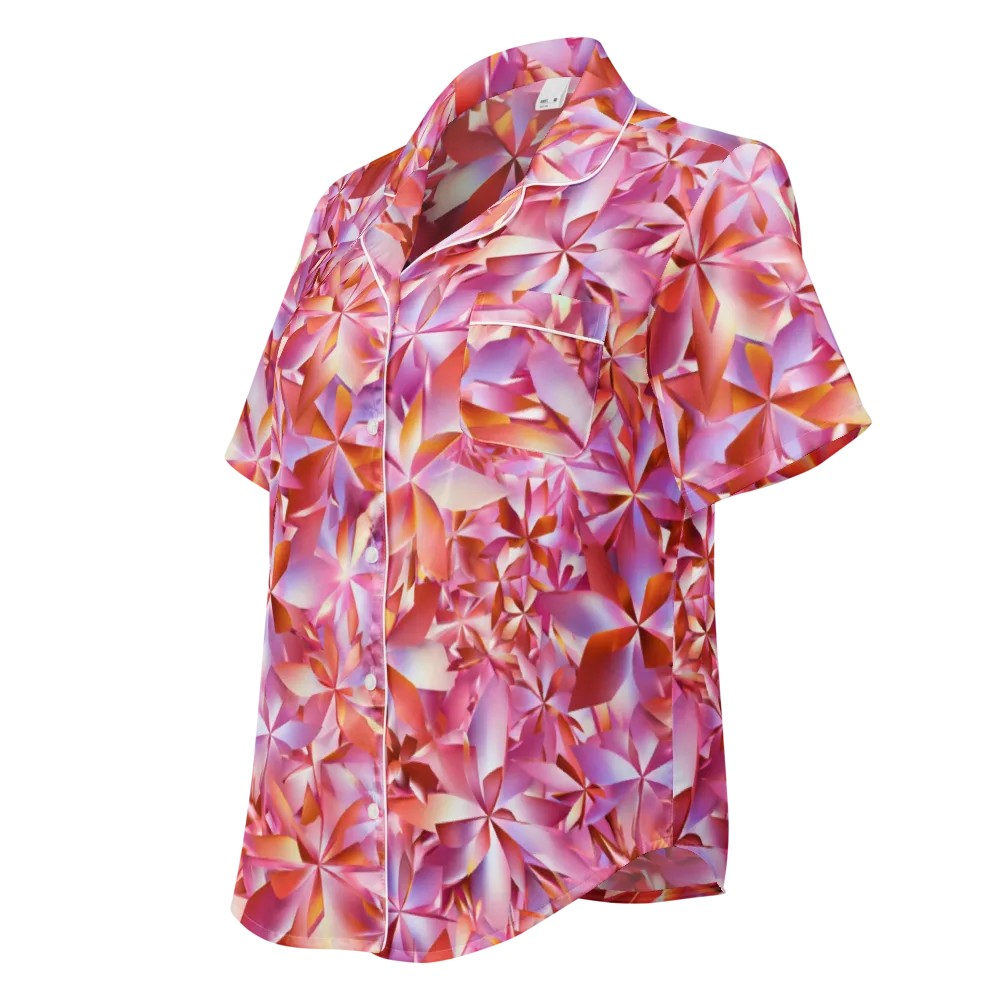 Petal Prism on Women's Short Sleeve Pajama Top — Left Front