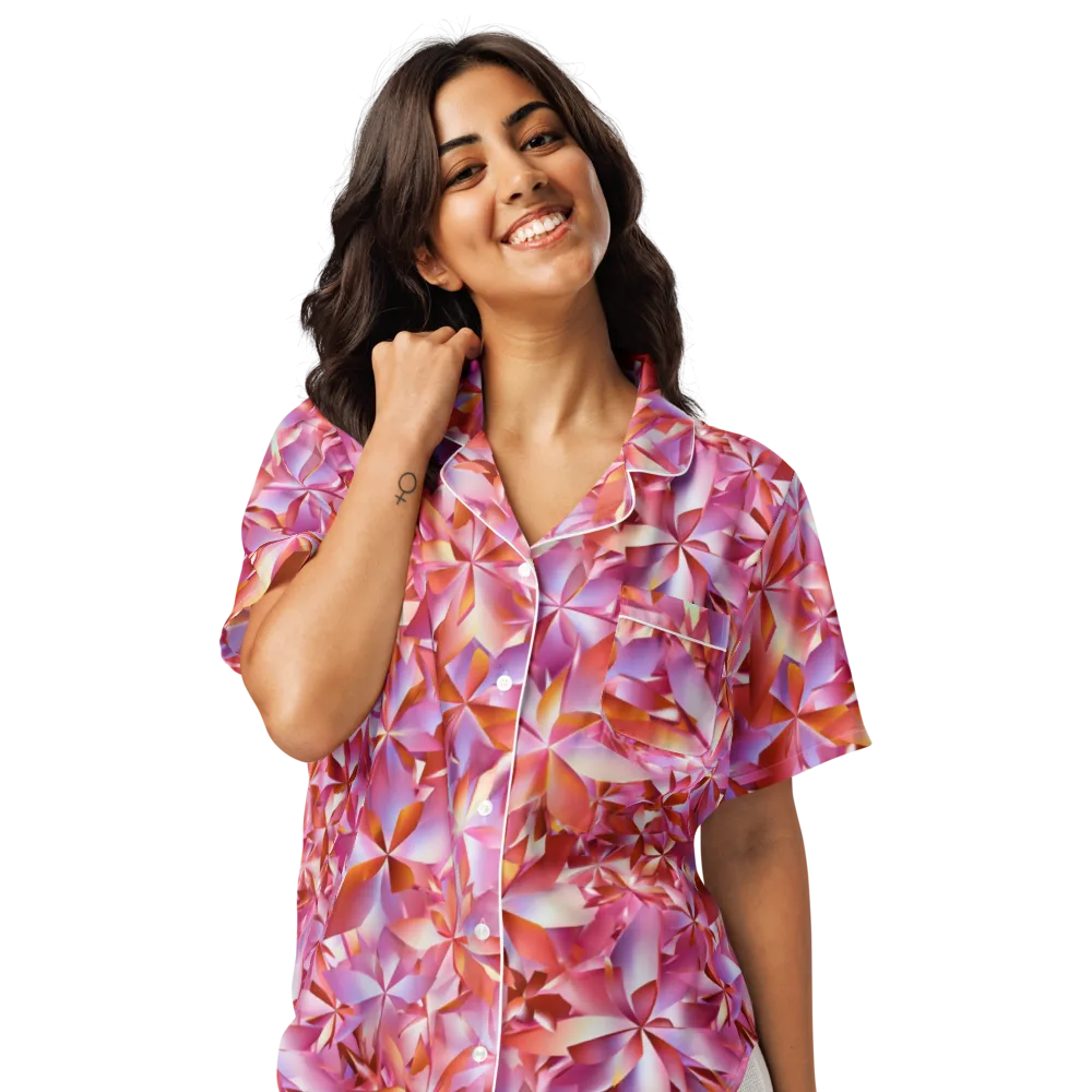 Petal Prism on Women's Short Sleeve Pajama Top — Front